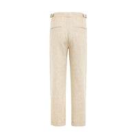 Leinen Hose mit Seitenschnalle (beige)