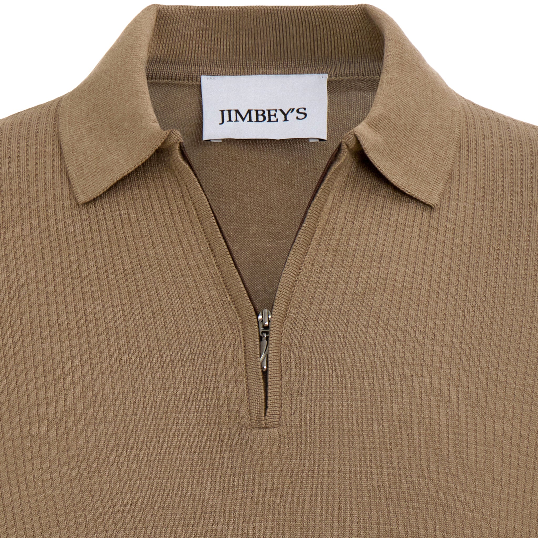 Poloshirt mit Reißverschluss braun