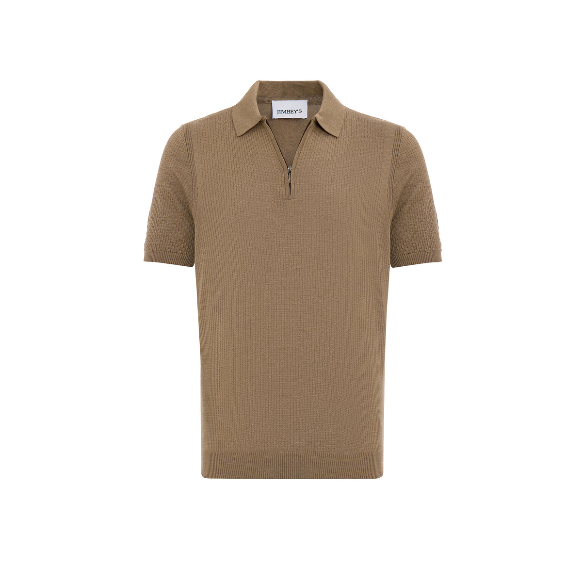 Poloshirt mit Reißverschluss braun