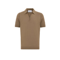 Poloshirt mit Reißverschluss braun