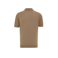 Poloshirt mit Reißverschluss braun