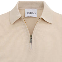 Poloshirt mit Reißverschluss beige