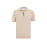 Poloshirt mit Reißverschluss beige