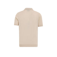Poloshirt mit Reißverschluss beige