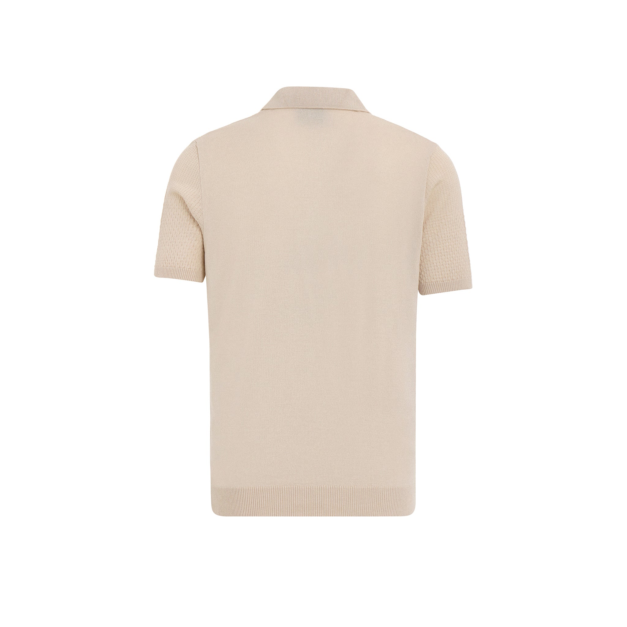 Poloshirt mit Reißverschluss beige
