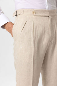 Hose Beige mit Seitenschnalle