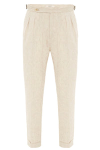 Hose Beige mit Seitenschnalle